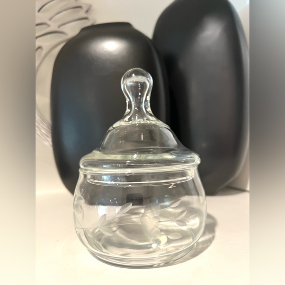 Heritage Princess House Etched Glass Vintage Apothecary Jar w/Lid Candy Dish - Picture 1 of 6